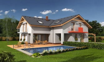 Large L-shaped house.